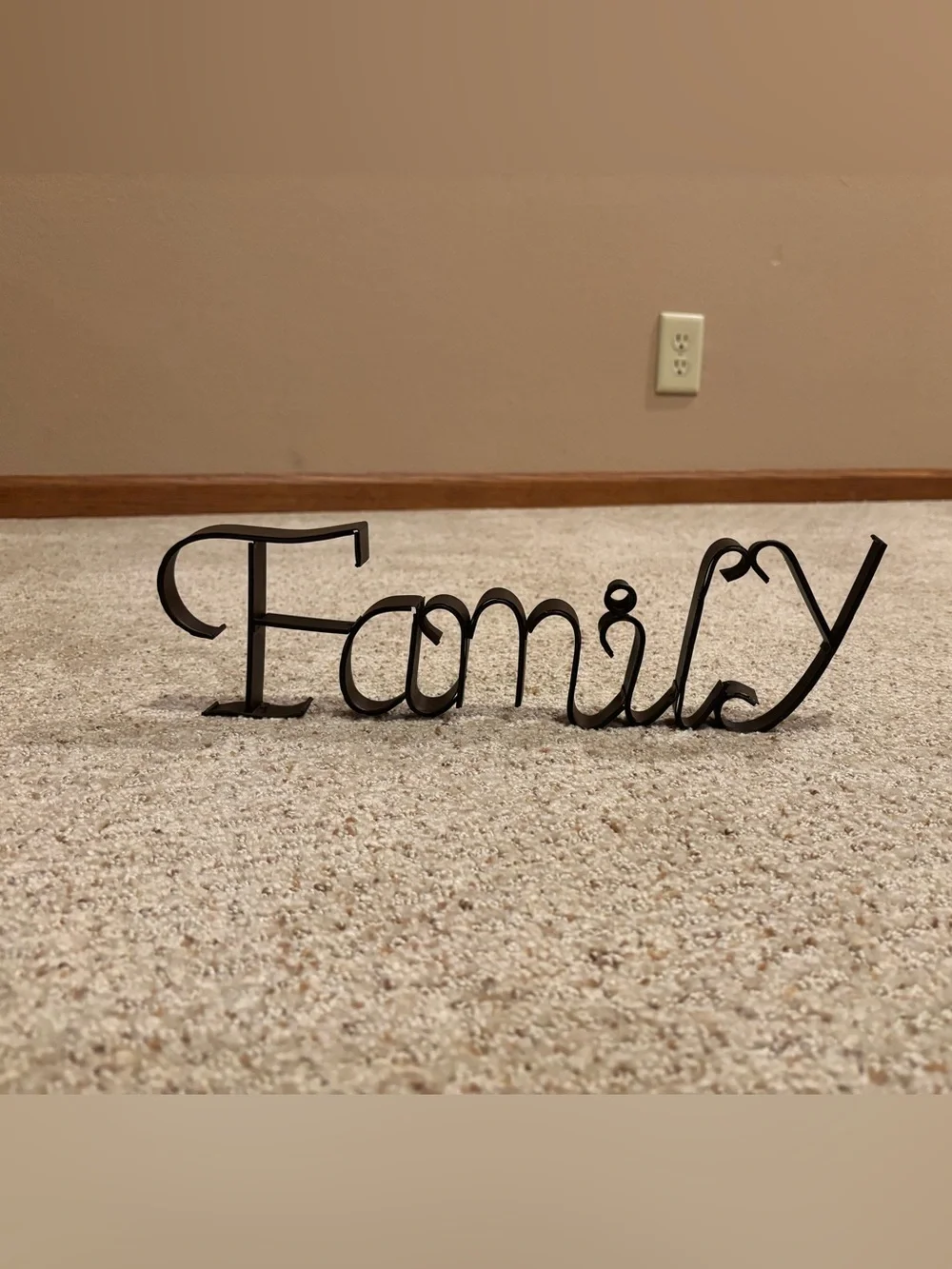Dark Brown Home Decor Script Word Sign - Elegant Brown Finish